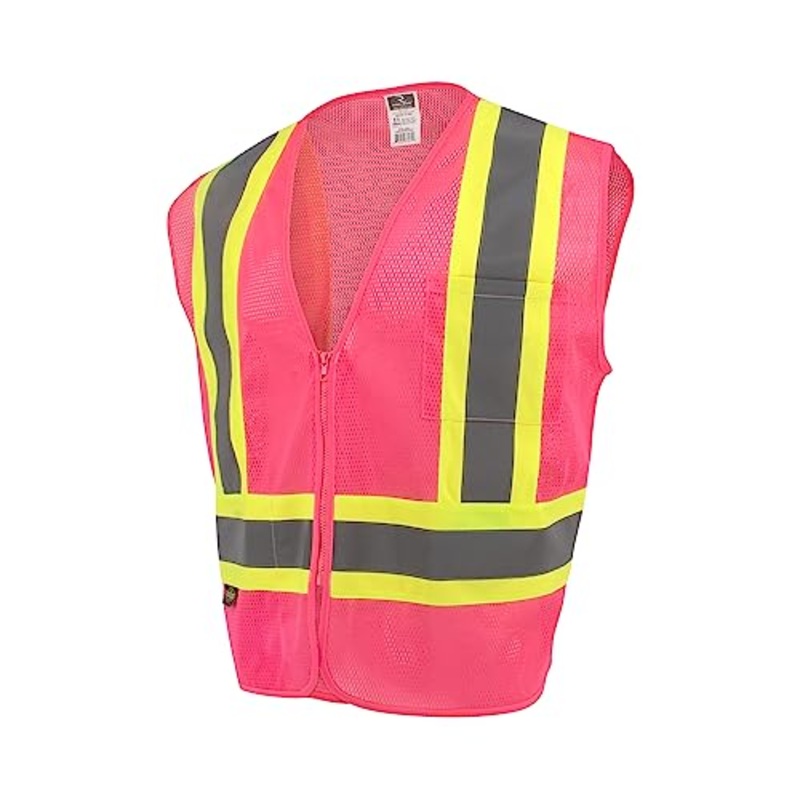 Radians SV22-1 Economy Type O Class 1 Safety Vest Size 2X-Large, Pink Mesh with Contrasting Tape – 1 Each