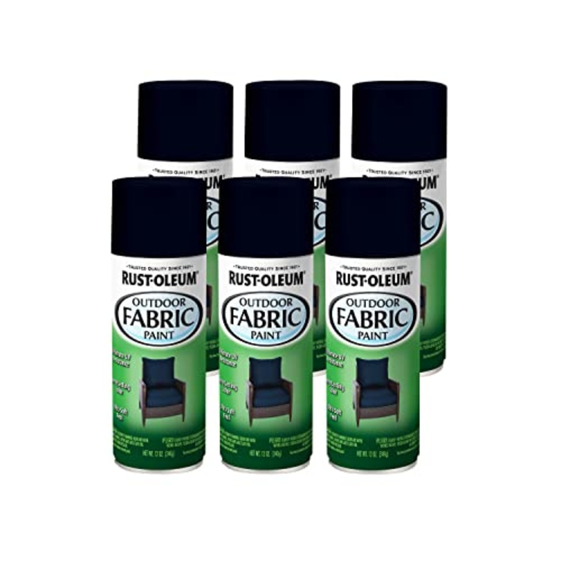 Rust-Oleum 358832 Outdoor Fabric Spray Paint, 12 oz, Navy (Pack of 6)