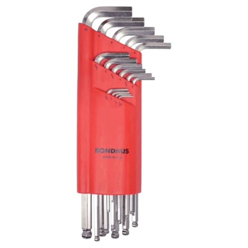 Bondhus – 24512 17095 Set of 15 Balldriver L-wrenches w/BriteGuard,sizes 1.27-10mm