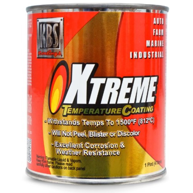 KBS Coatings 65303 Aluminum Xtreme Temperature Coating – 1 Pint, Aluminum, 16 Fl Oz (Pack of 1)