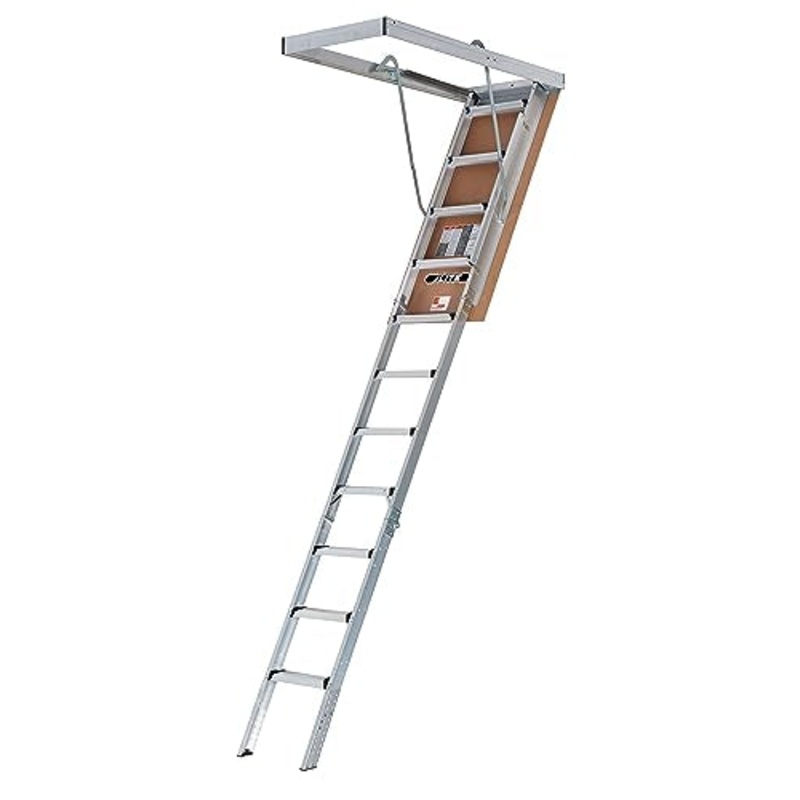 LITE 10-Foot Aluminium Attic Ladder 54 W x 22.5 H, 375-Pound Load Capacity, Type IAA, AP2240MS