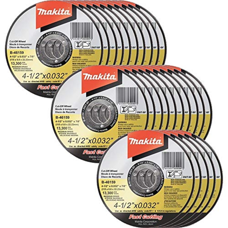 Makita B-46159-25 4-1/2 x .032 x 7/8 Ultra Thin Cut-Off Wheel (25 Pack), Stainless
