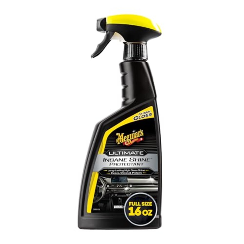 Meguiar’s G220216 Ultimate Insane Shine Protectant, Car Cleaning Spray That Creates a Lasting and Glossy Shine, Auto Care Product Safe for Exterior and Interior Surfaces, 16 Oz