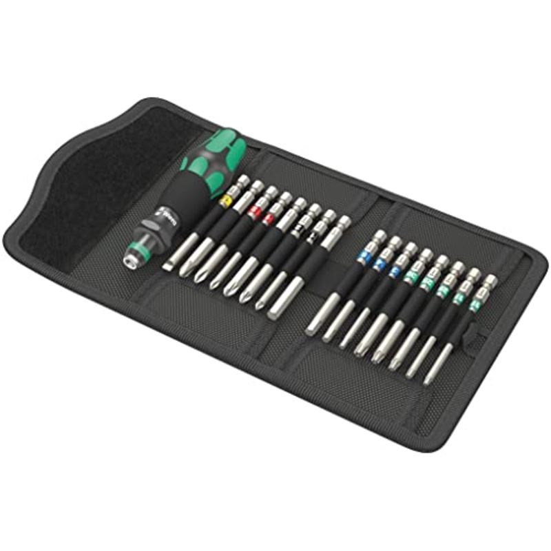 Wera – 05059303001 – Screwdriver Interchangeable Blades Set, Kraftform Kompakt 60 Tool Finder, 17 Pieces