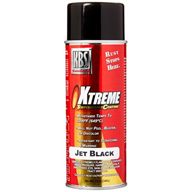 KBS Coatings 65102 Jet Black Xtreme Temperature Coating – 12 fl. oz.