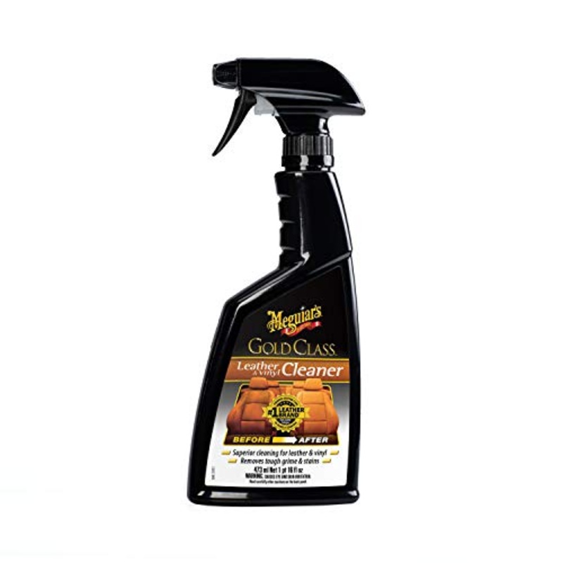 Meguiar’s Gold Class Leather & Vinyl Cleaner – Leather and Vinyl Cleaner Formulated for Automotive, Spray Removes Tough Grime & Stains, 16 Oz