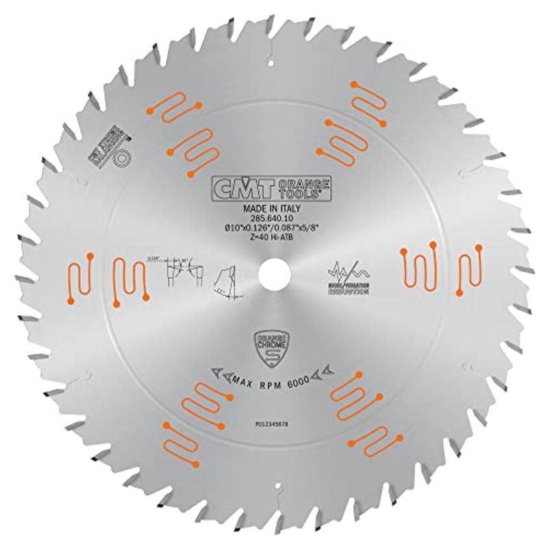 CMT Low Noise & Chrome Coated 10 x T40 Saw Blade