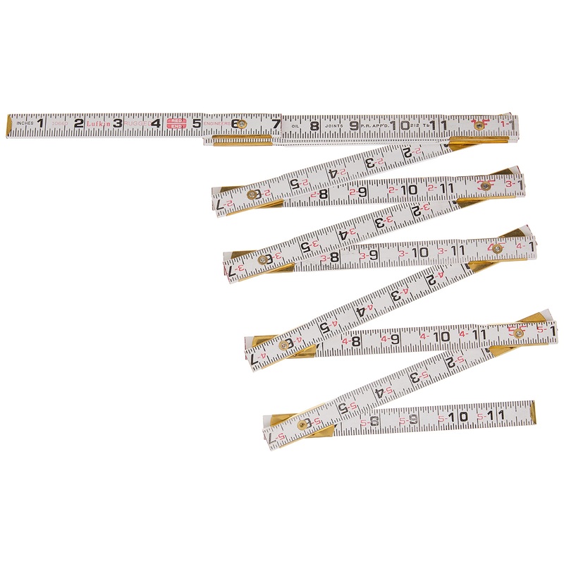 Crescent Lufkin 5/8 X 6′ Red End Engineer’s Scale Wood Rule – 1066DN, White