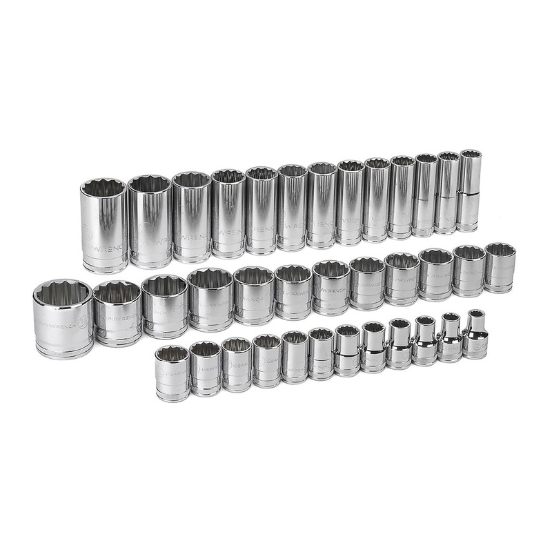 GEARWRENCH 37 Pc. 1/2 Drive 12 Point Standard & Deep Metric Socket Set – 80730