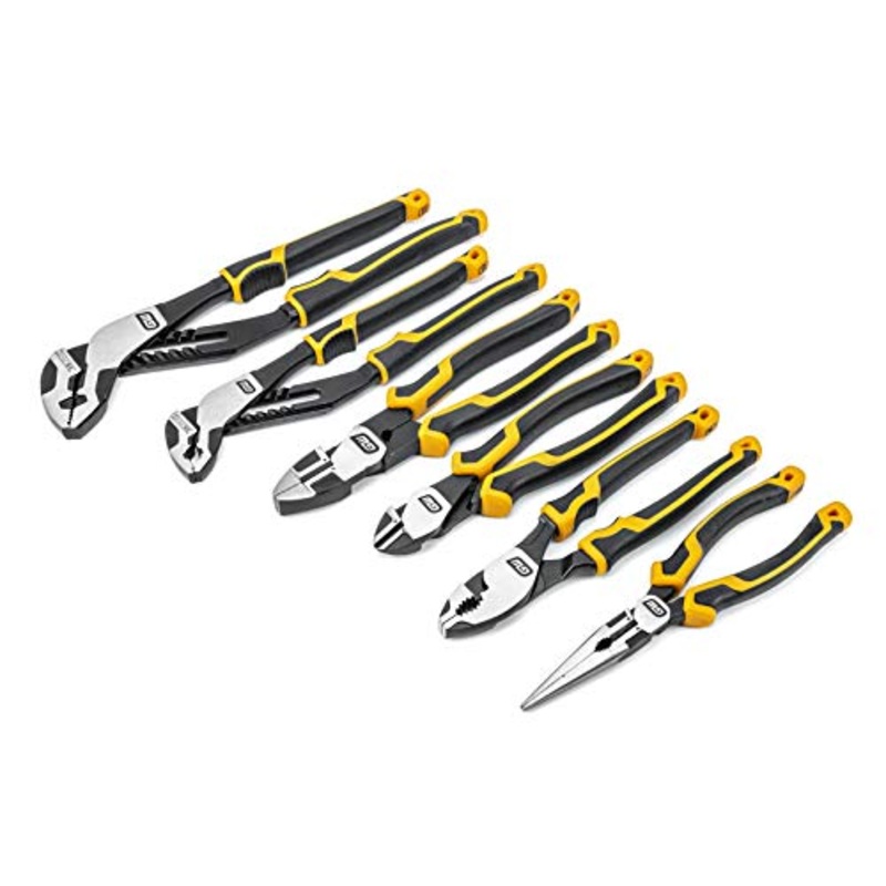 GEARWRENCH (82204C) Pitbull Auto-Bite Tongue & Groove Dual Material Pliers with K9 Jaws – 6 Piece Mixed Set