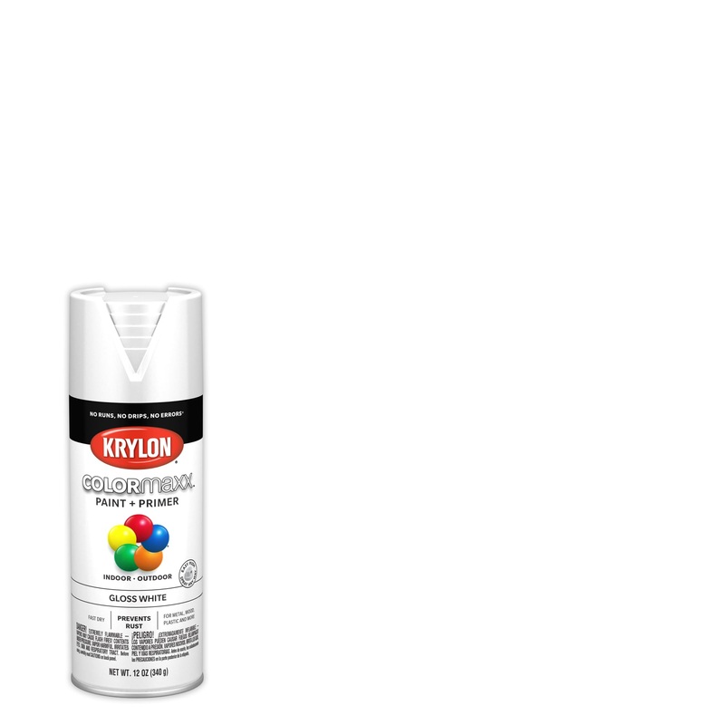 Krylon K05545007 COLORmaxx Spray Paint and Primer for Indoor/Outdoor Use, 12 Oz, Gloss White (Pack of 1)