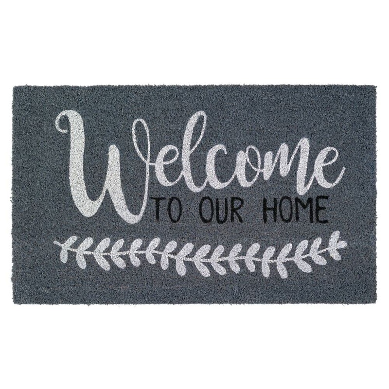 Notrax | C12S1830OH | NoTrax, Welcome to Our Home, Vinyl-Backed Natural Coir Doormat, Entry Mat for Indoor or Outdoor Use, 18×30, C12 (C12S1830OH)