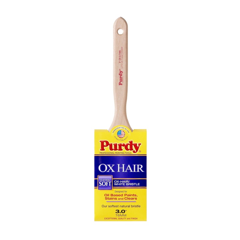 Purdy (144300030) Ox-Hair Series Ox-O-Thin Flat Trim Paint Brush, 3 inch, White