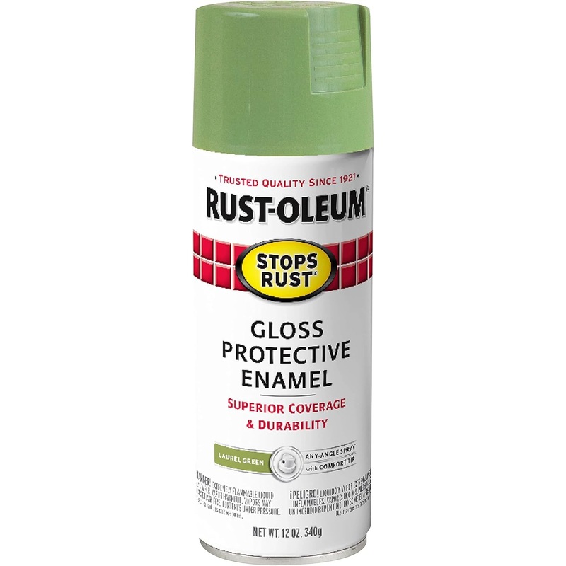 Rust-Oleum 365146 Stops Rust Spray Paint, 12 oz, Gloss Laurel Green (Pack of 6)