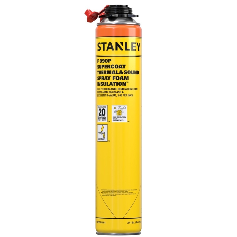 STANLEY Supercoat Spray Foam Insulation (SXPF3010US) – Closed Cell Spray Foam Covers Up to 20 Sq.Ft., Gun Use, Gun Not Included, 27.1 oz (Pack of 1)
