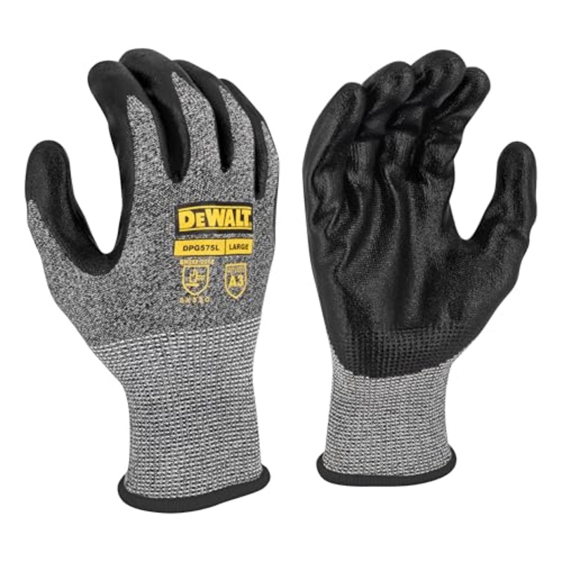 DEWALT DPG575 Foam Nitrile A3 Cut Resistant Glove for Outdoor Work, Construction and General Purpose – Size 2X
