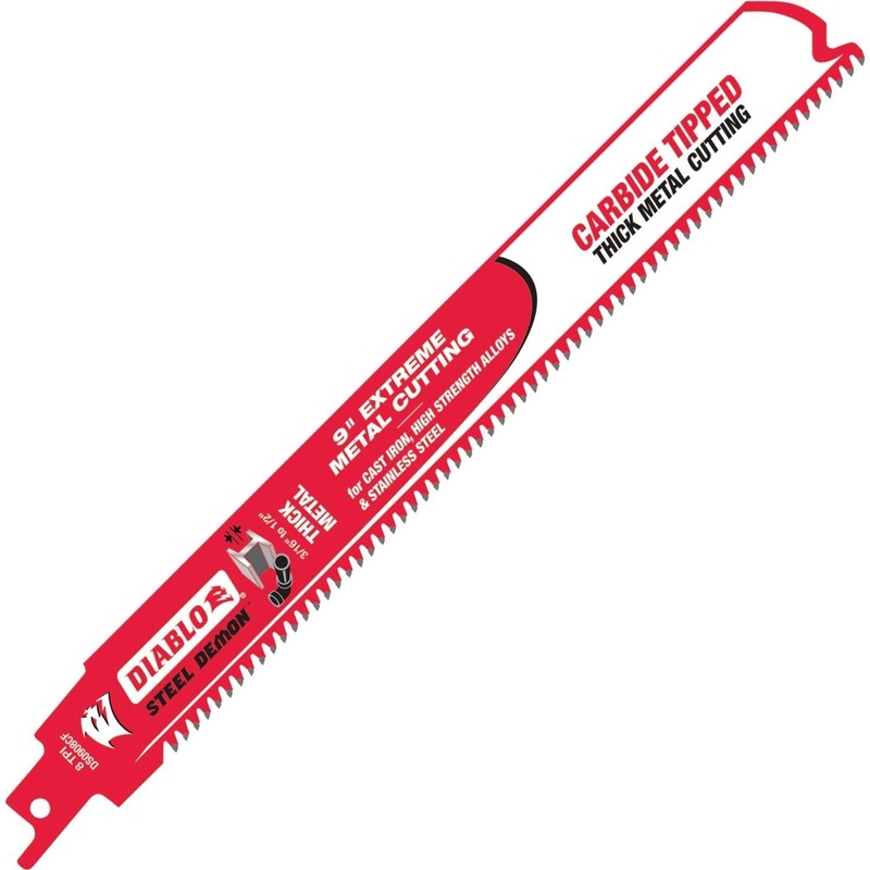 Diablo (DS0908CF10) 9 Steel Demon Carbide-Tipped Reciprocating Blade for Thick Metal Cutting