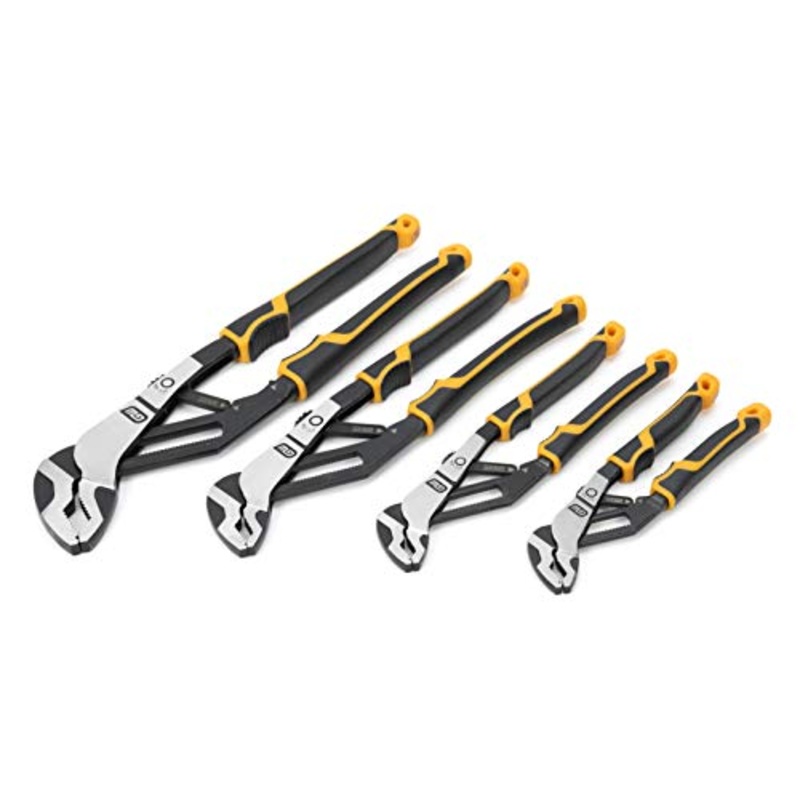 GEARWRENCH (82594C) Pitbull Auto-Bite Tongue & Groove Dual Material Pliers with K9 Jaws – 4 Piece Auto Bite Set