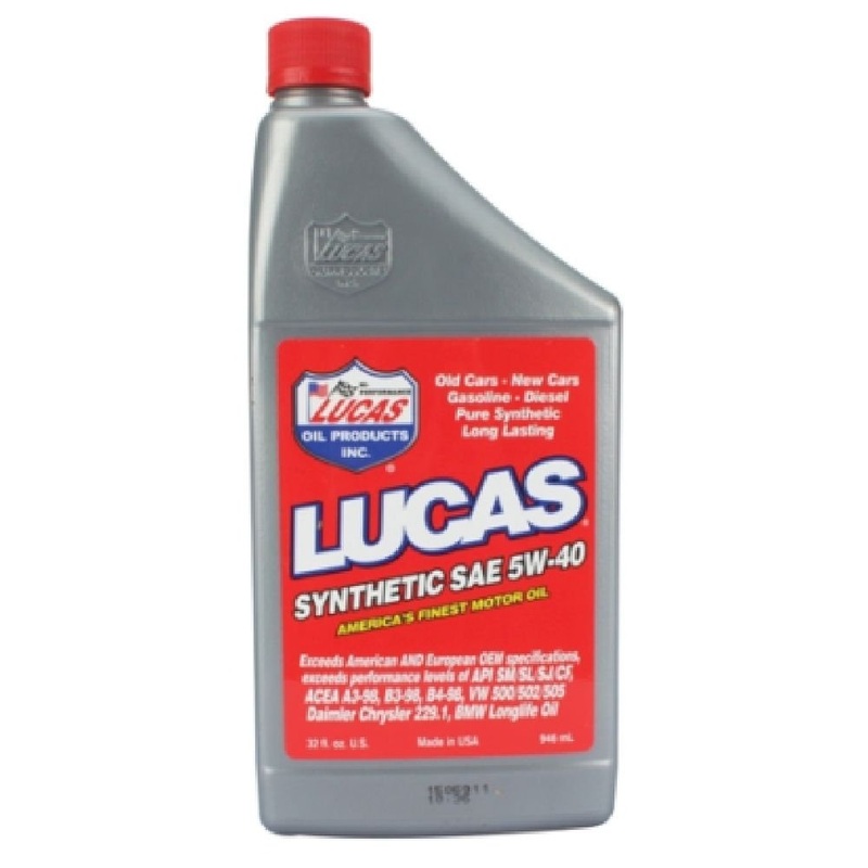 Lucas Oil 10189 SAE 5W-40 Motor Oil – 1 Quart, Pack of 6