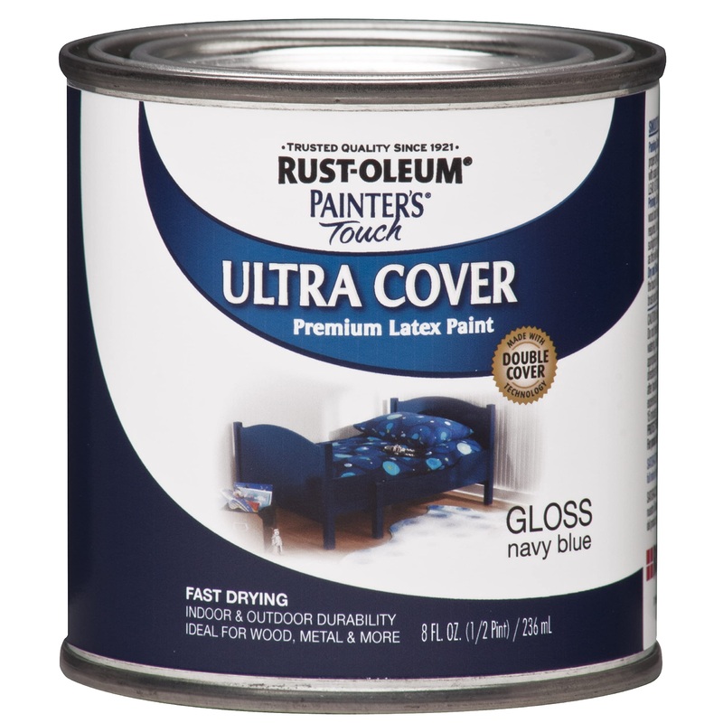 Rust-Oleum 1922730 Painter’s Touch Brush Enamel Paint, 8 Fl Oz, Gloss Navy Blue (Pack of 1)