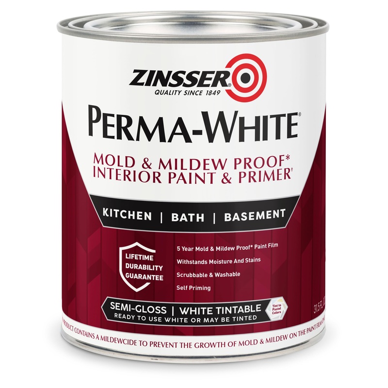 Rust-Oleum Zinsser 02754 White Perma Interior Acrylic Paint, 1 Quarts (Pack of 1)