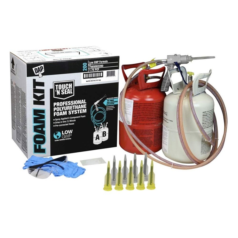 DAP 7565002200 Touch ‘n Seal 200 BF Low GWP 1.75 PCF FR ICC Closed Cell Spray Foam Insulation Kit with Pre-Connected Hoses