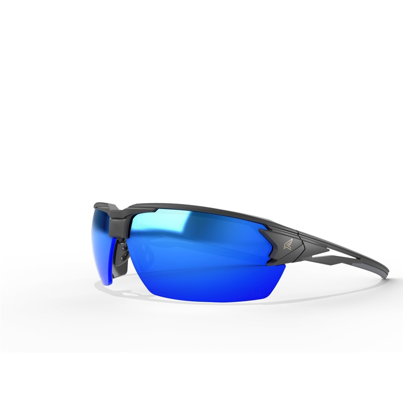 EDGE Pumori Z87 Rated Polarized Safety Glasses: Men’s Safety Glasses, Non-Slip, Shatter Resistant Safety Glasses, Flexible Nylon Frames, 99% UV Protection Men’s Sunglasses – Aqua Precision Blue Mirror