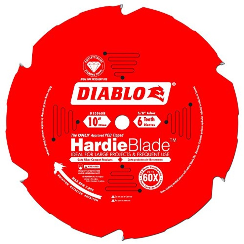 Freud Diablo 10×6 Tooth Polycrystalline Diamond Tipped Cement Saw Blade 5/8