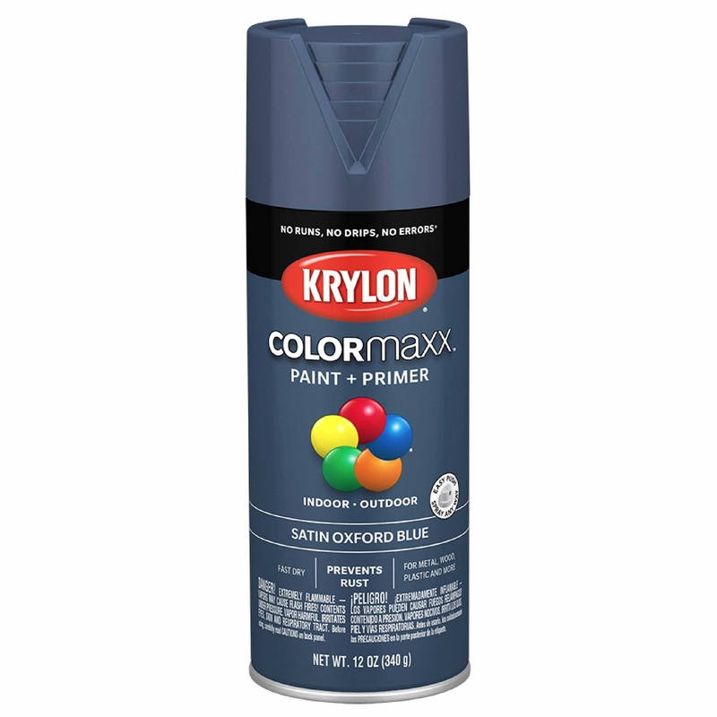 Krylon K05571007 COLORmaxx Spray Paint and Primer for Indoor/Outdoor Use, Satin Oxford Blue, 12 Ounce (Pack of 1) Oxford Blue 12 Ounce (Pack of 1) Satin