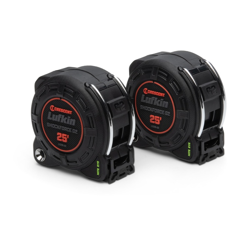 Lufkin Crescent Shockforce G2 25-ft Nite Eye, 2 Pack Tape Measure Set – L1225BSET2V-02