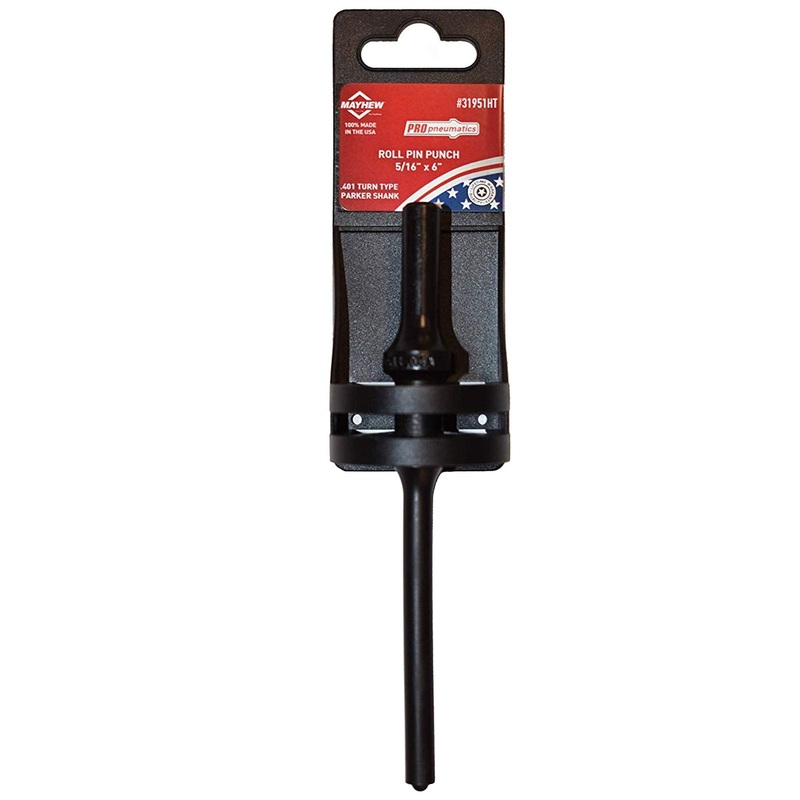Mayhew Tools 31951HT Pneumatic Roll Pin Punch, 5/16 x 6 Hang Tag, Black Oxide Finish