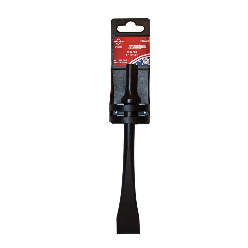 Mayhew Tools 31976HT Pneumatic Scraper, 1-1/8 x 8 Hang Tag, Black Oxide Finish