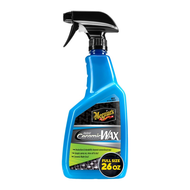 Meguiar’s Hybrid Ceramic Wax, Easy-to-Use Spray Wax for Car Detailing with the Superior Protective Power of Advanced SiO2 Hybrid Barrier Technology, 26 Oz Spray Bottle
