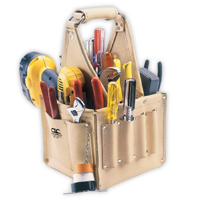CLC Custom Leathercraft 526 Electrician’s and Maintenance Tool Pouch, Heavy Duty, 17 Pocket , Tan