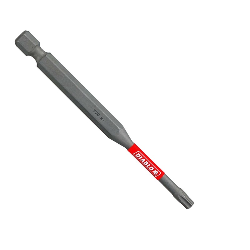 Diablo Torx Drive Bits for Installing and Removing Fasteners – 1/4-Inch Hex Shank, T20 Screwdriver Head, 3-1/2-Inch Length – DT2035P1