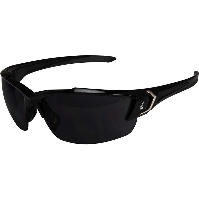 Edge TSDK216VS-G2 Khor G2 Polarized Wrap-Around Anti-Fog/Vapor Shield Safety Glasses, Anti-Scratch, Non-Slip, UV 400, Military Grade, ANSI/ISEA & MCEPS, 5.04 Wide, Black Frame/Smoke Lens