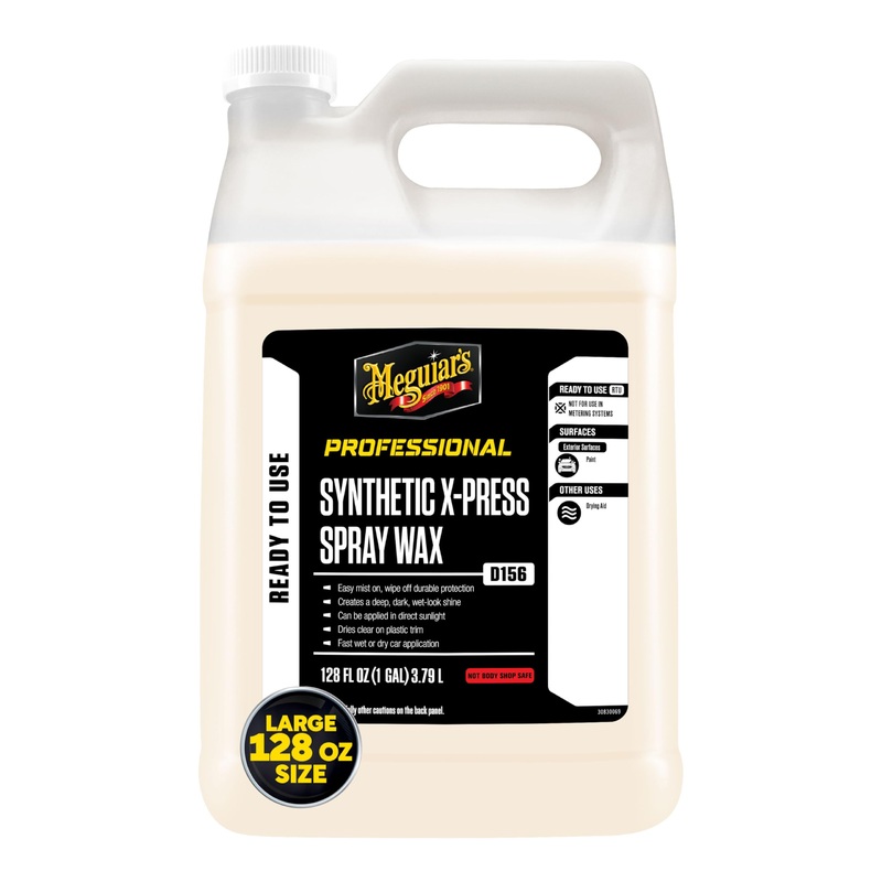 Meguiar’s D15601 Synthetic X-Press Spray Wax for Car Detailing, Creates a Deep Shiny Look, Can Be Applied to Wet or Dried Paint and In Direct Sunlight, Moisture Rolls Off Waxed Paint, 1 Gallon