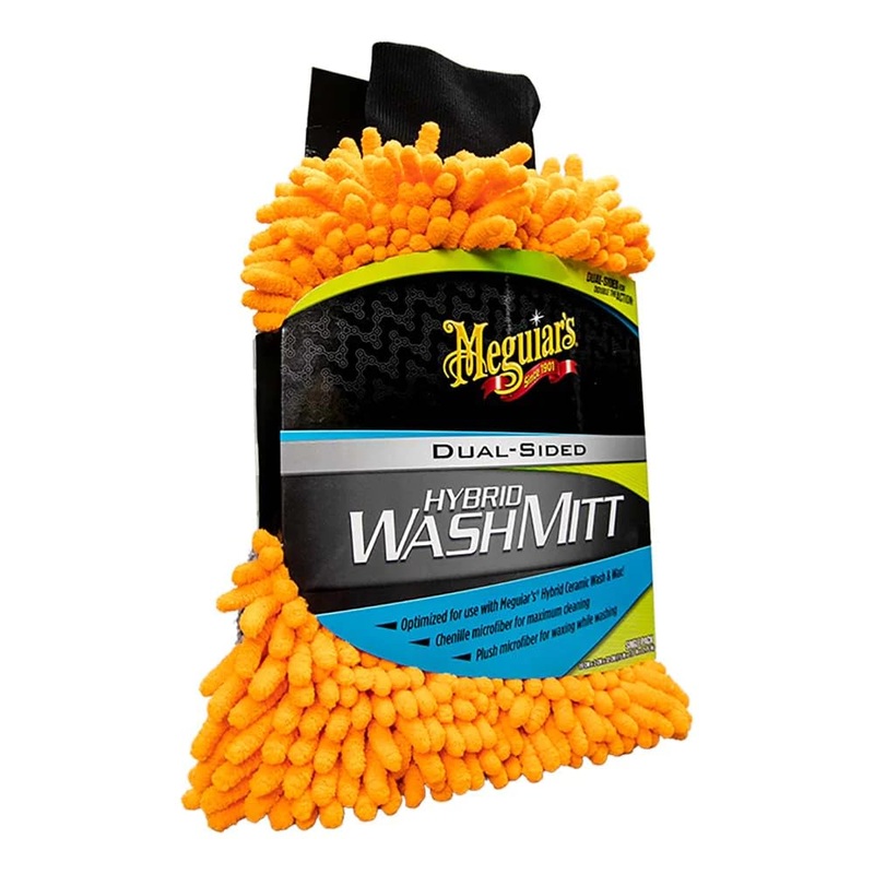 Meguiar’s Hybrid Wash Mitt, Dual Sided for Washing and Waxing, Clear Coat Safe and Reusable – 1 Mitt