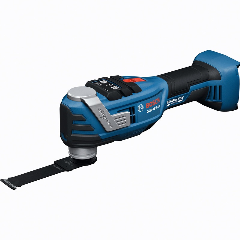 BOSCH GOP18V-40N 18V Brushless StarlockMax Oscillating Tool – Powerful 20,000 OPM, 6 Speed Settings, Auto-Stop, Ergonomic Design, Fast Accessory Changes, Ideal for Remodelers & Contractors