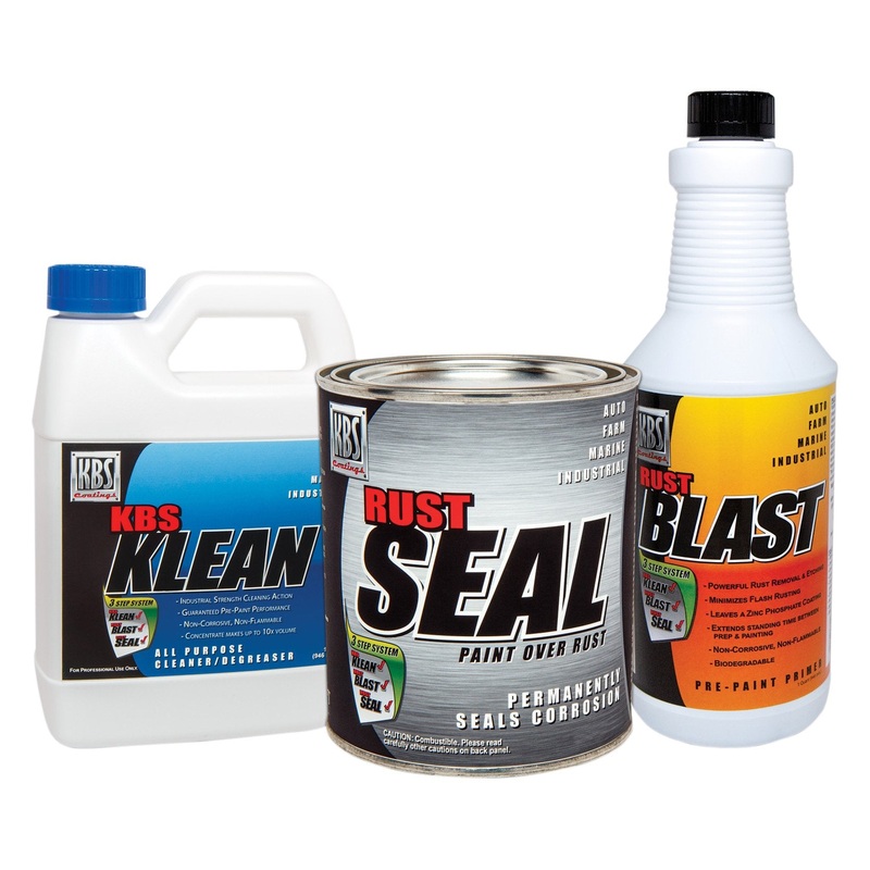 KBS Coatings 57010 Safety Blue Quart Size Rust Prevention Frame Coater Kit, Preps and Coats an Entire Car or Truck Frame