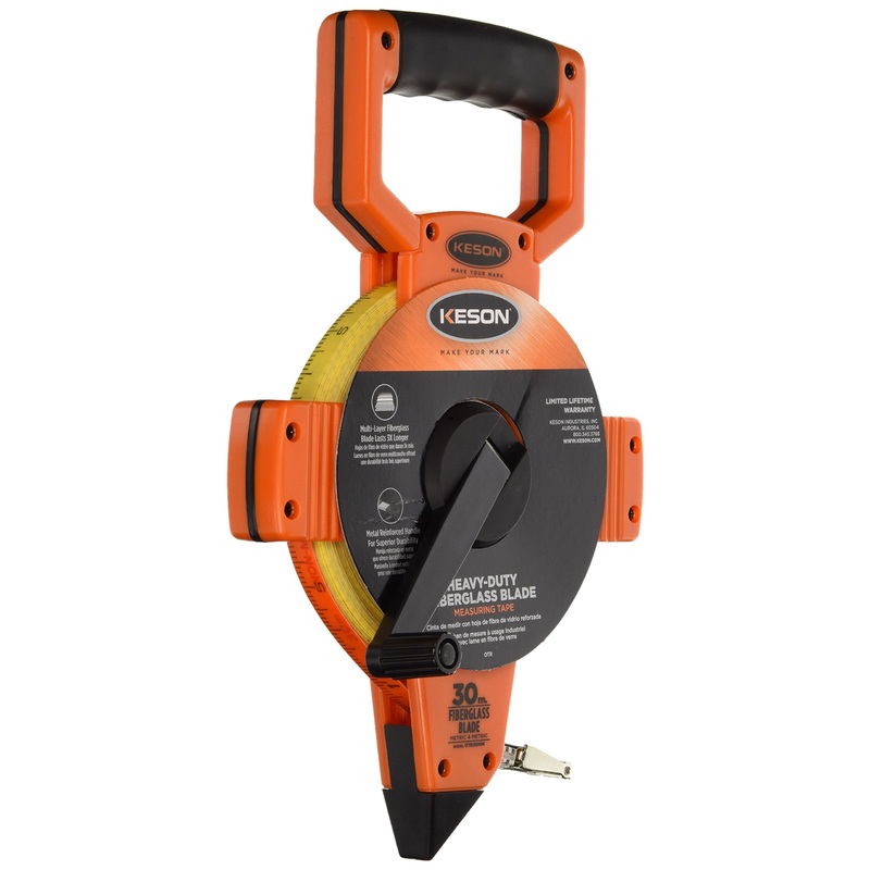Keson OTR30MM Open Reel Fiberglass Tape Measure Reel (Graduations: 5mm & 2mm), 30-Meter