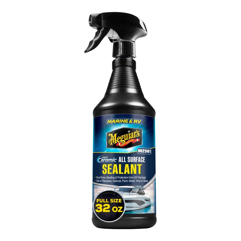 Meguiar’s Marine & RV Hybrid Ceramic All Surface Sealant – Premium Fiberglass and Gel Coat Sealant that Boosts Gloss, Beading & Protection from UV Damage – Easy to Apply and Wipe Off, 32 Oz Spray