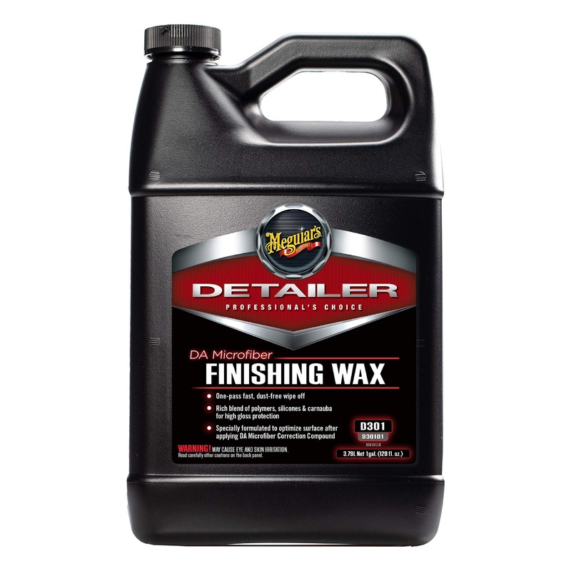 Meguiar’s Professional DA Microfiber Finishing Wax D30101 – Pro Car Polish Removes Light Defects while Adding Protection, Ideal for Use on DA Microfiber Finishing Disc and DA Polisher, 128 Oz, 1 Gal