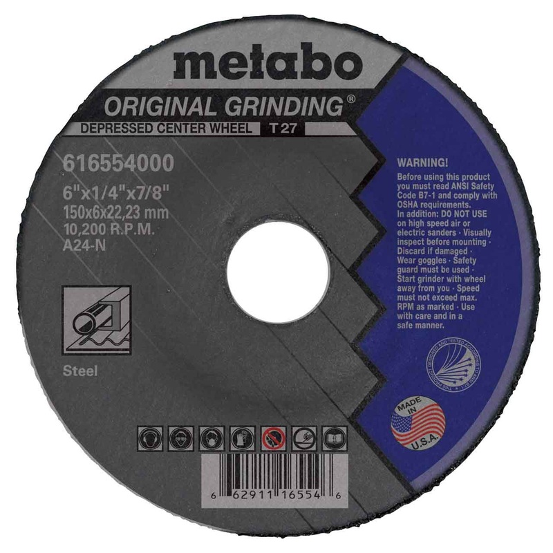Metabo 616554000 6 x 1/4 x 7/8 Original Depressed Center Grinding Wheel, 25 Pack