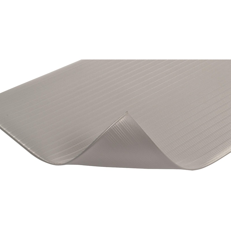 Notrax 410 Airug 2′ x 3′ x 5/8 Anti Fatigue Mat, Enhanced Slip Resistance with Beveled Edges and Ribbed Surface, Ideal for Industrial and Commercial Workplaces, Gray, 410S0523GY