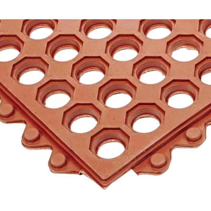 Notrax T32 UltraMat Lightweight Modular Anti-Fatigue Drainage Mat, 3′ X 3′ Red, Model Number: T32S0033RD
