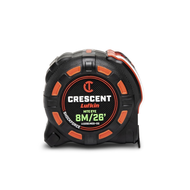 Crescent Lufkin 8 Meter / 25 Ft. SHOCKFORCE NITE EYE Tape Measure – L1325CMEB-02