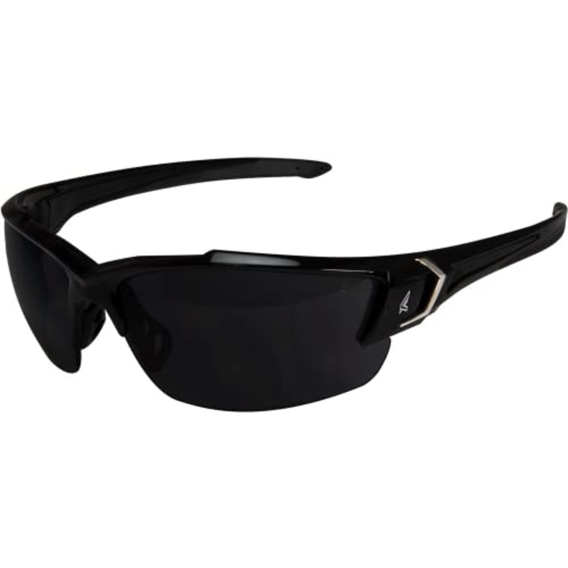 Edge SDK116-G2 Khor G2 Wrap-Around Safety Glasses, Anti-Scratch, Non-Slip, UV 400, Military Grade, ANSI/ISEA & MCEPS Compliant, 5.04 Wide, Black Frame/Smoke Lens