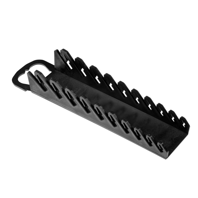 Ernst Manufacturing – 5075-Black Gripper Stubby Wrench Organizer, 10 Tool, Black