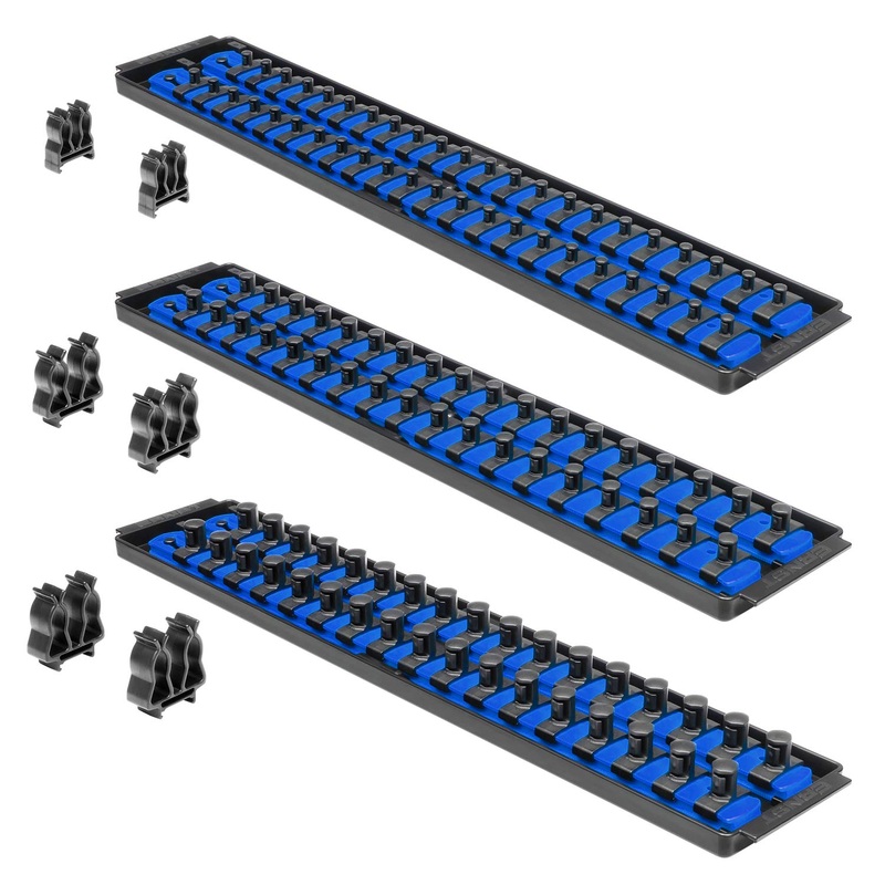ERNST Socket Boss Combo 3-Pack, Socket Rail Organizers, Blue (8511A) – Made in the USA